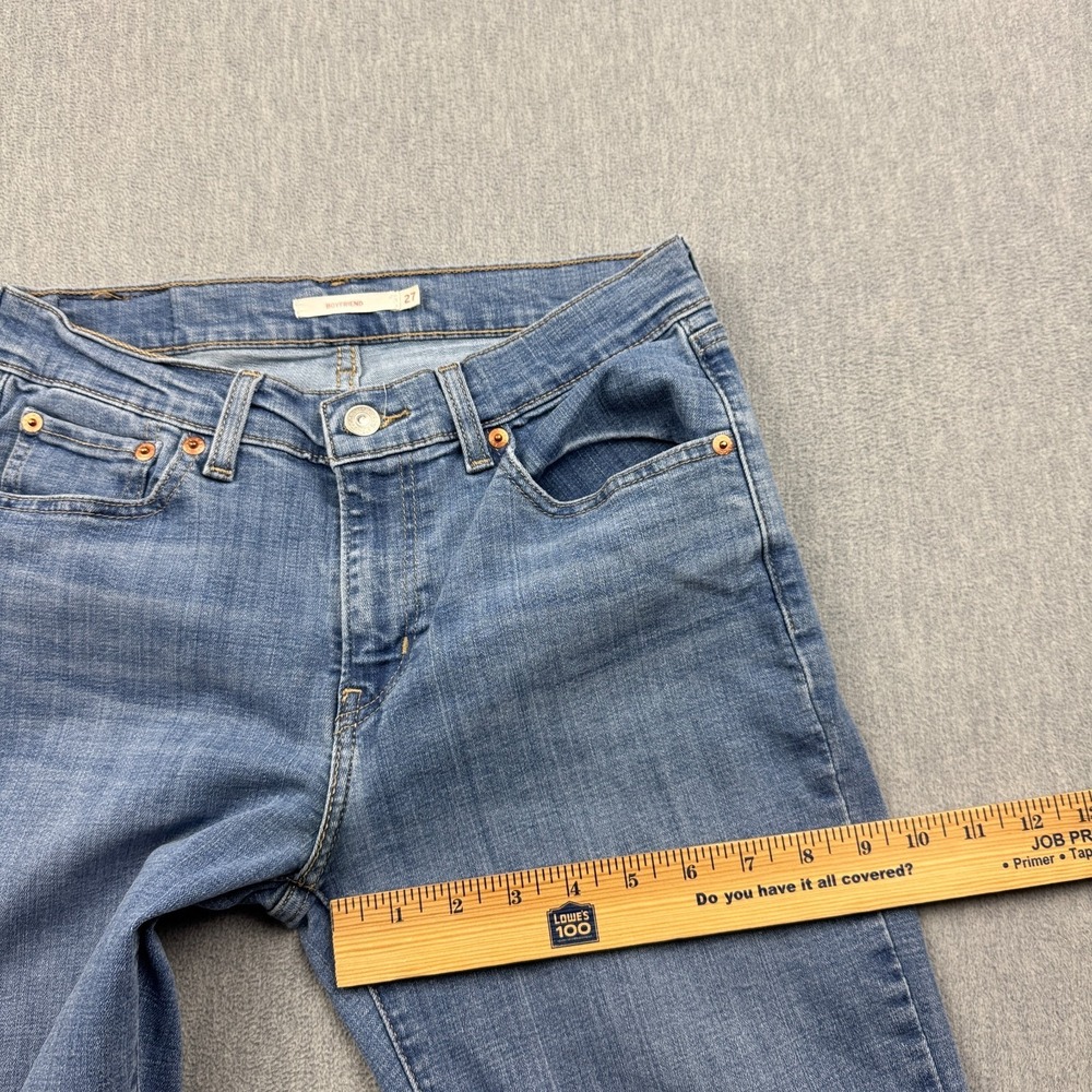 Levis Jeans Womens 27x27 Blue Boyfriend Denim Mid-Rise Pants Classic Straight - Picture 9 of 15